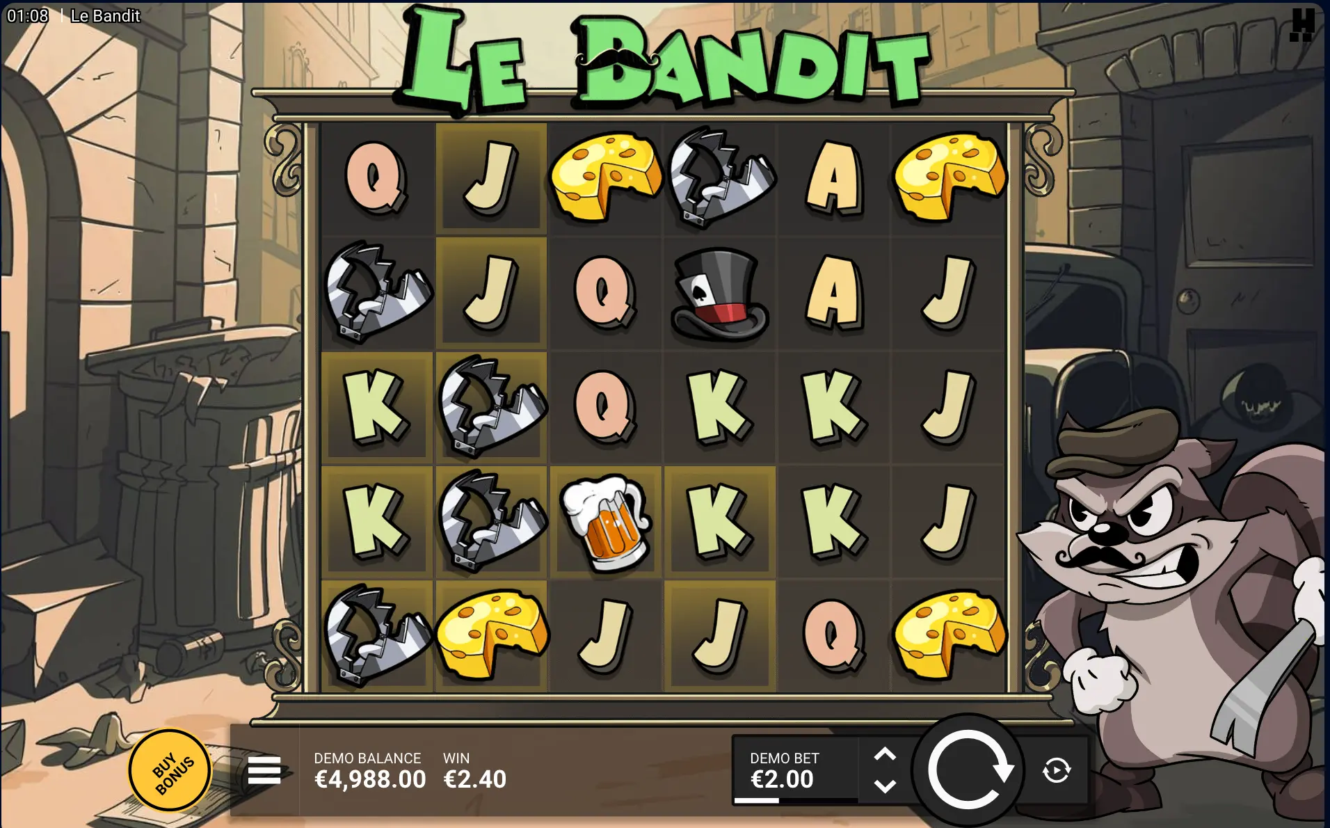 Выигрыш в слоте Le Bandit